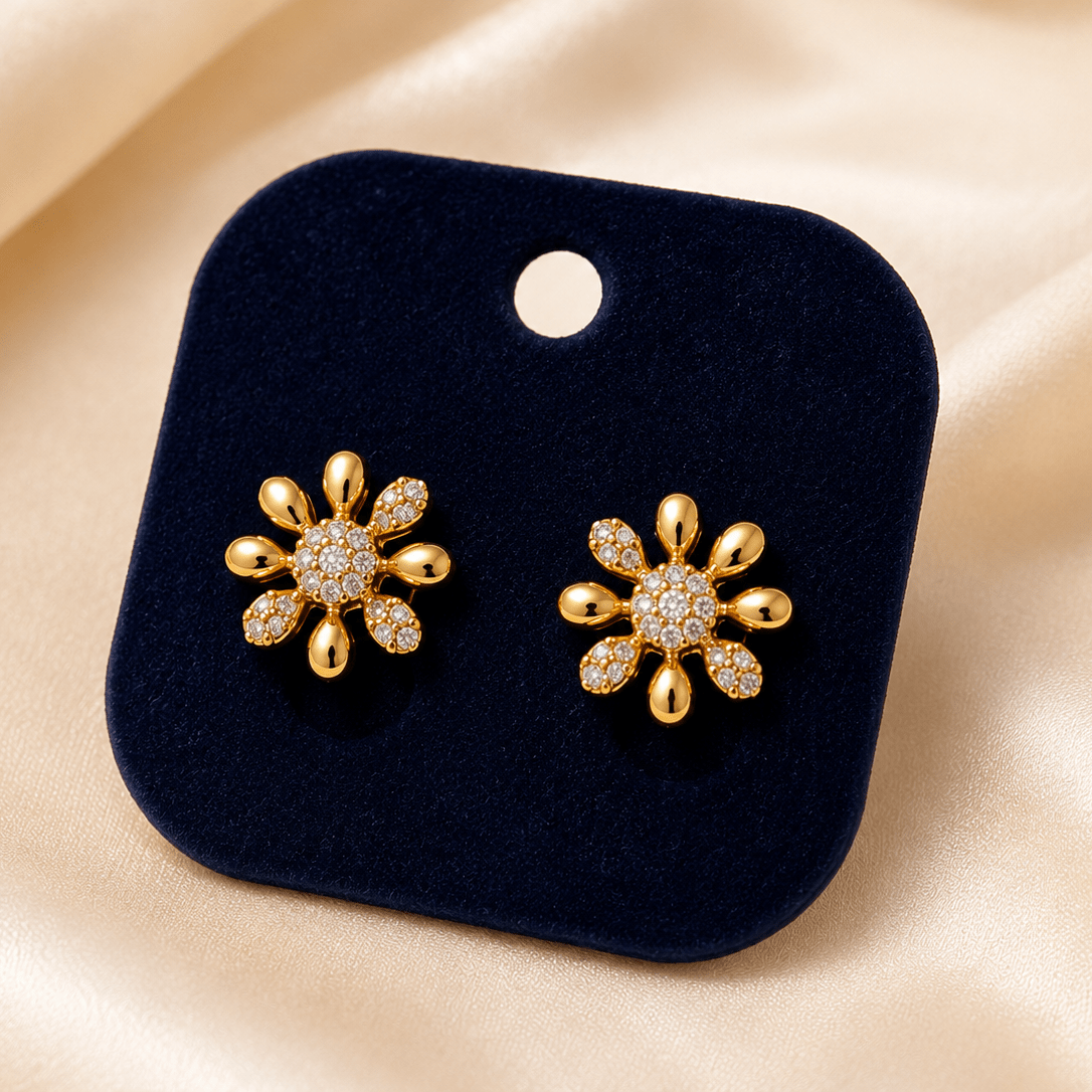 Solara Bloom Stud Earrings - Zenee - Earrings