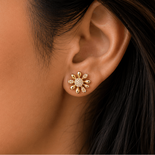 Solara Bloom Stud Earrings - Zenee - Earrings