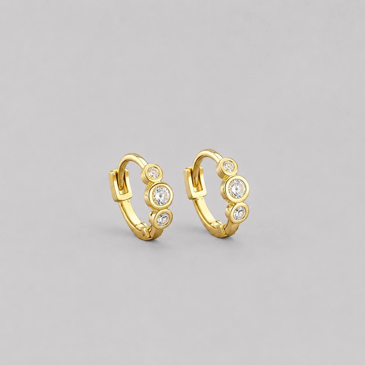 Trio Spark Huggies - Zenee-Earrings