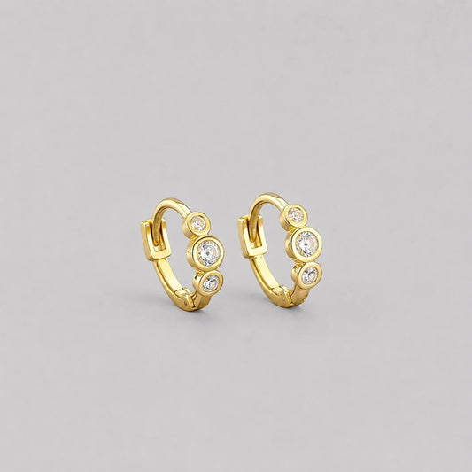 Trio Spark Huggies - Zenee-Earrings