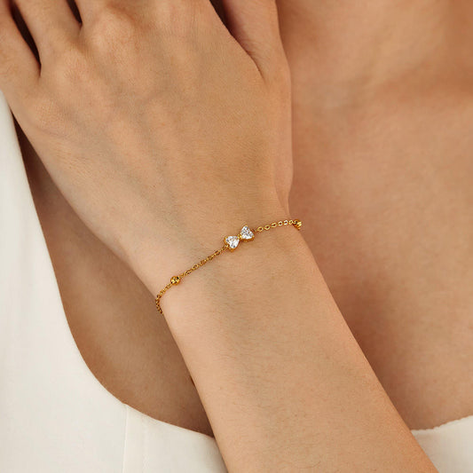 Twin Heart Bracelet - Zenee - Bracelets