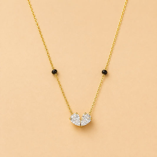 Twin Heart Mangalsutra Necklace - Zenee-Necklaces