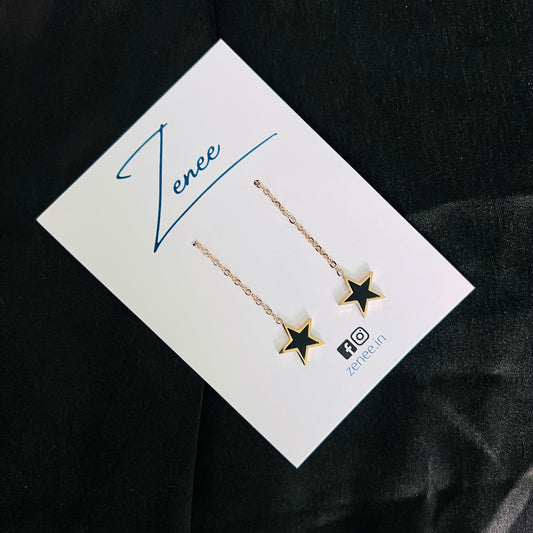 Hanging Black Star Earring
