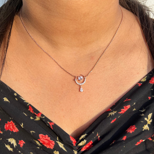 Heart And Croissant Necklace