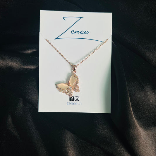 Hanging Butterfly With Crystal Necklace
