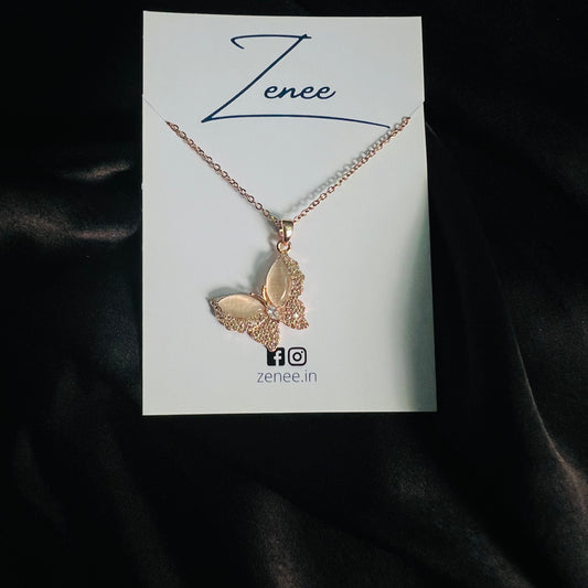 Hanging Butterfly With Crystal Necklace