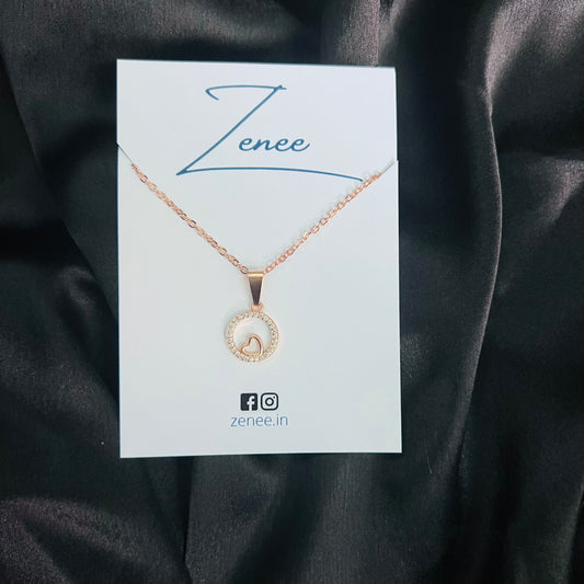 Heart In Circle Pendant Necklace