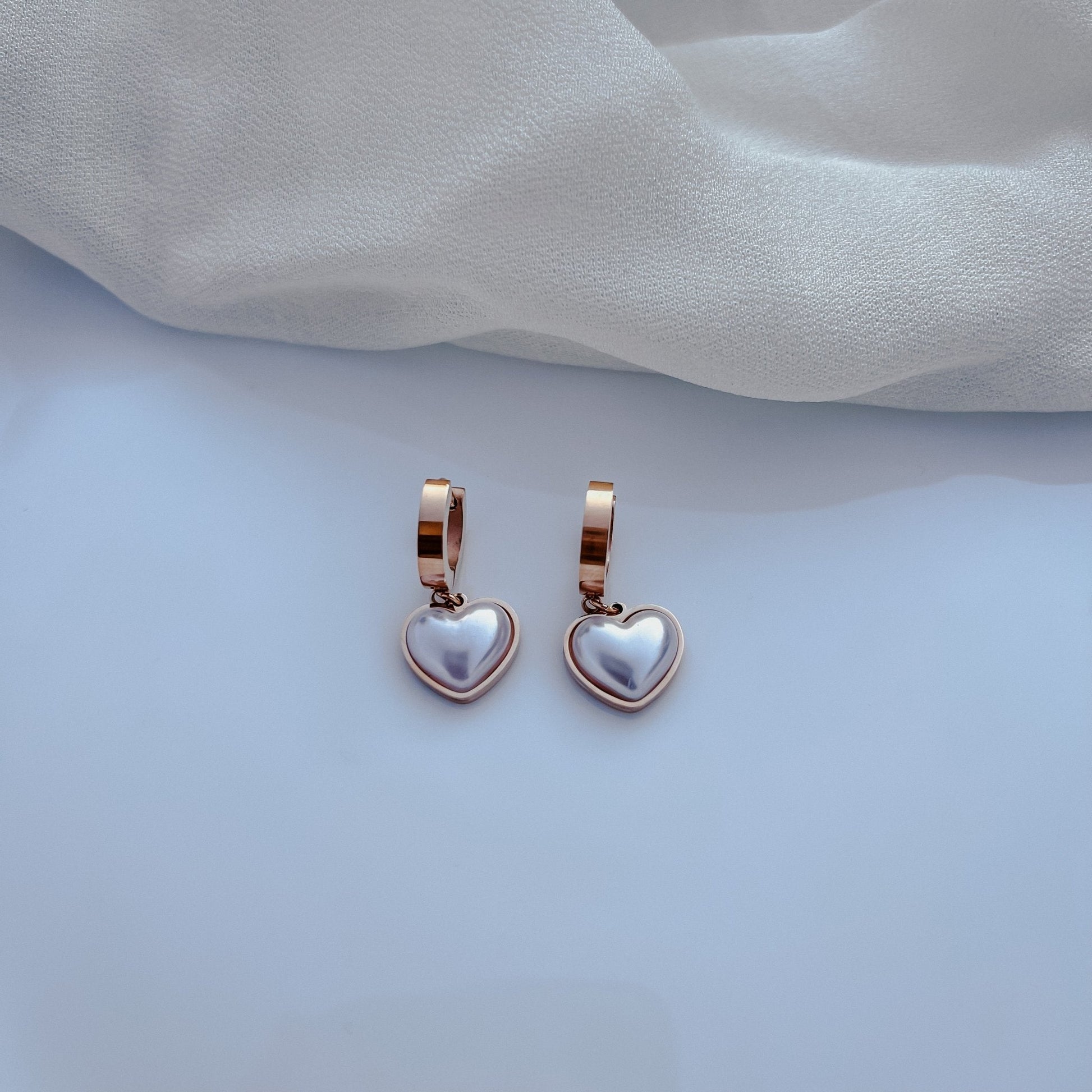 Aida Heart Pearl Earrings - Zenee.in-Earrings