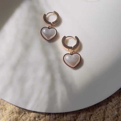 Aida Heart Pearl Earrings - Zenee.in-Earrings