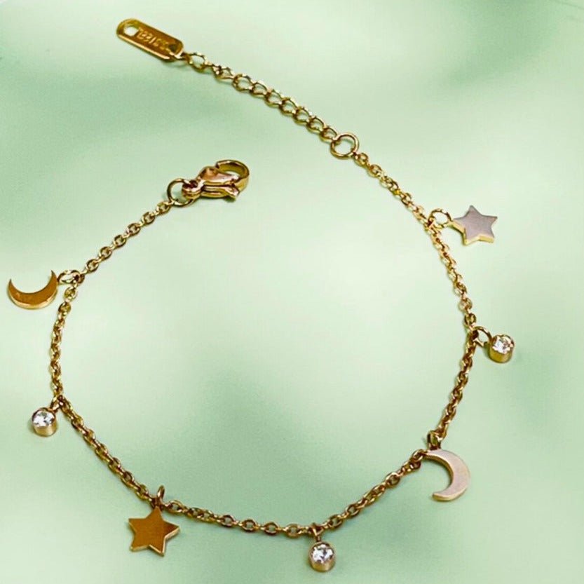 Arha Moon And Star Charms Bracelet - Zenee.in-Bracelets