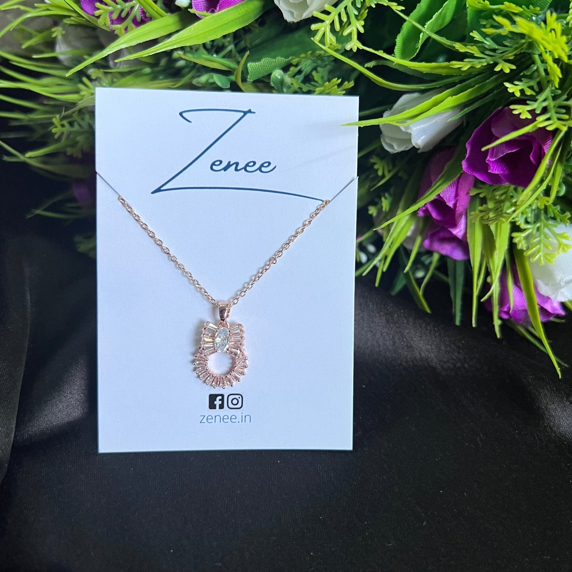 Baguette Pendant Necklace - Zenee.in-Necklaces