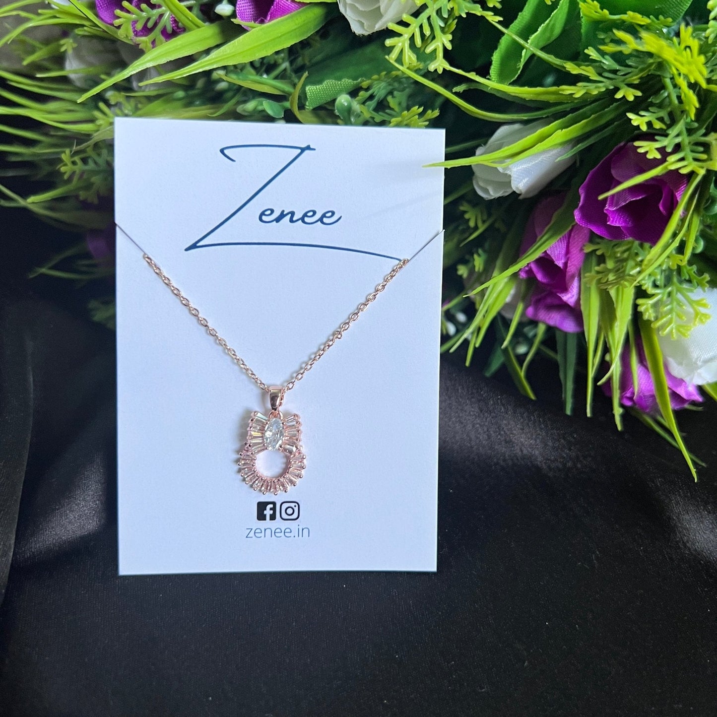 Baguette Pendant Necklace - Zenee.in-Necklaces