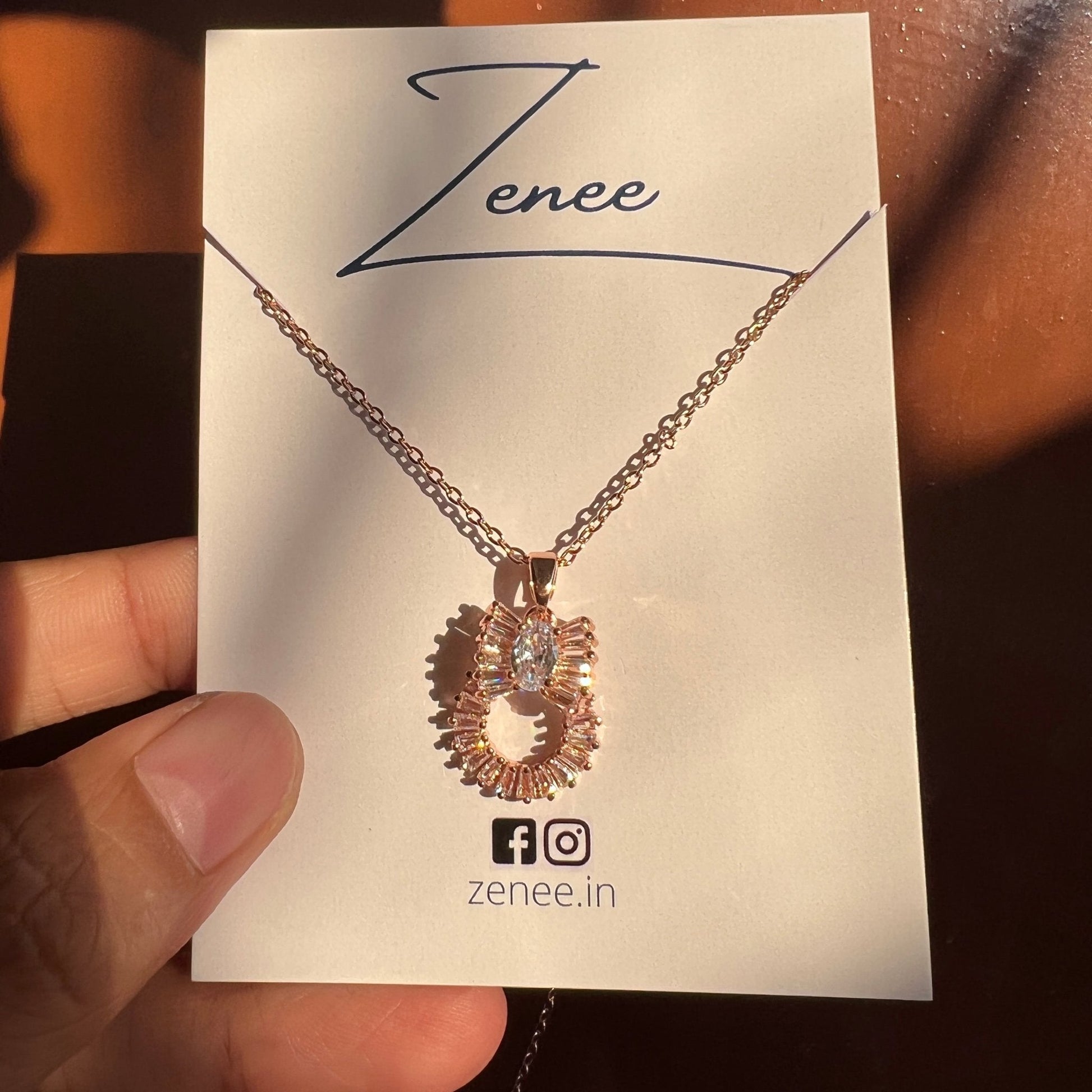 Baguette Pendant Necklace - Zenee.in-Necklaces