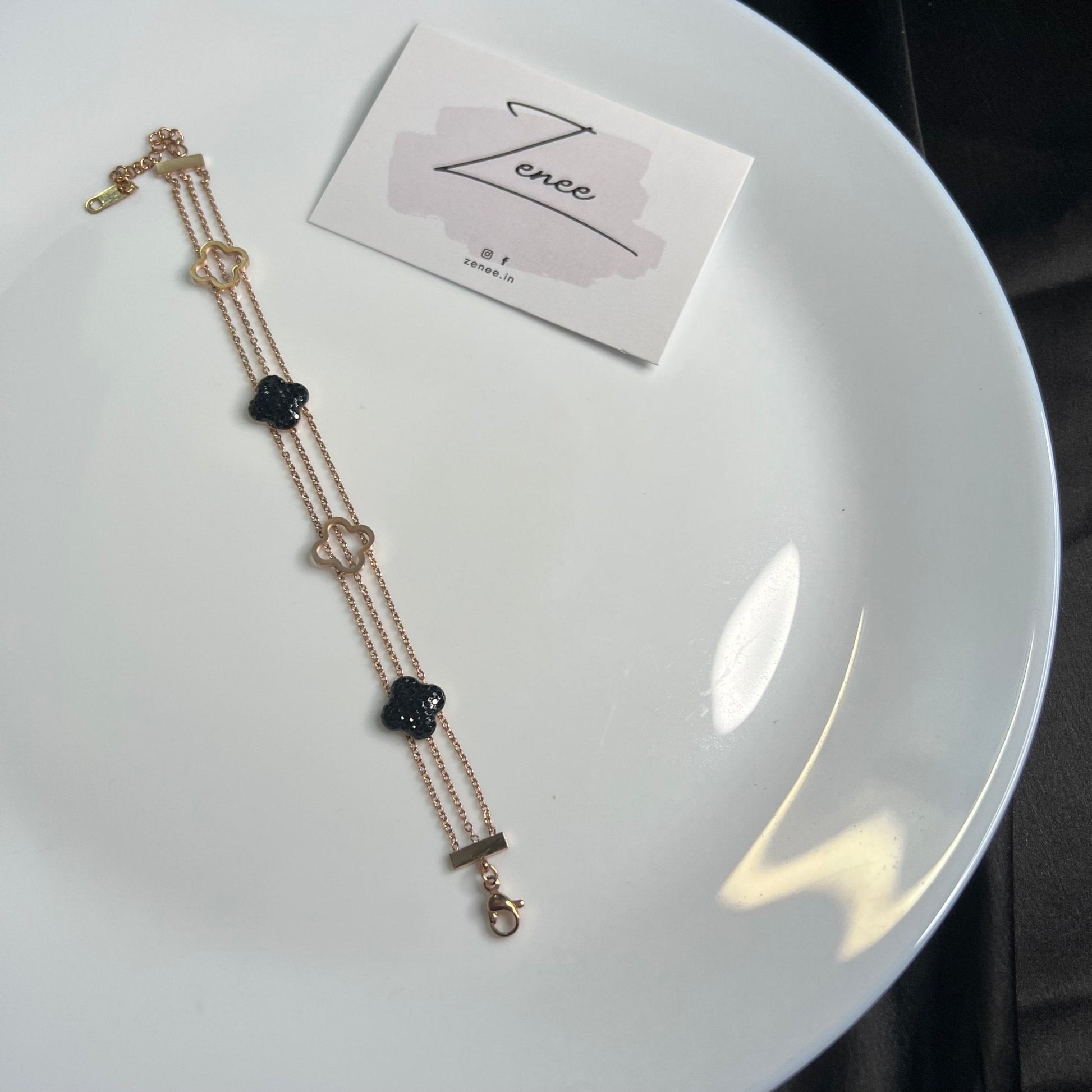 Black Clover Bracelet - Zenee.in-Bracelets