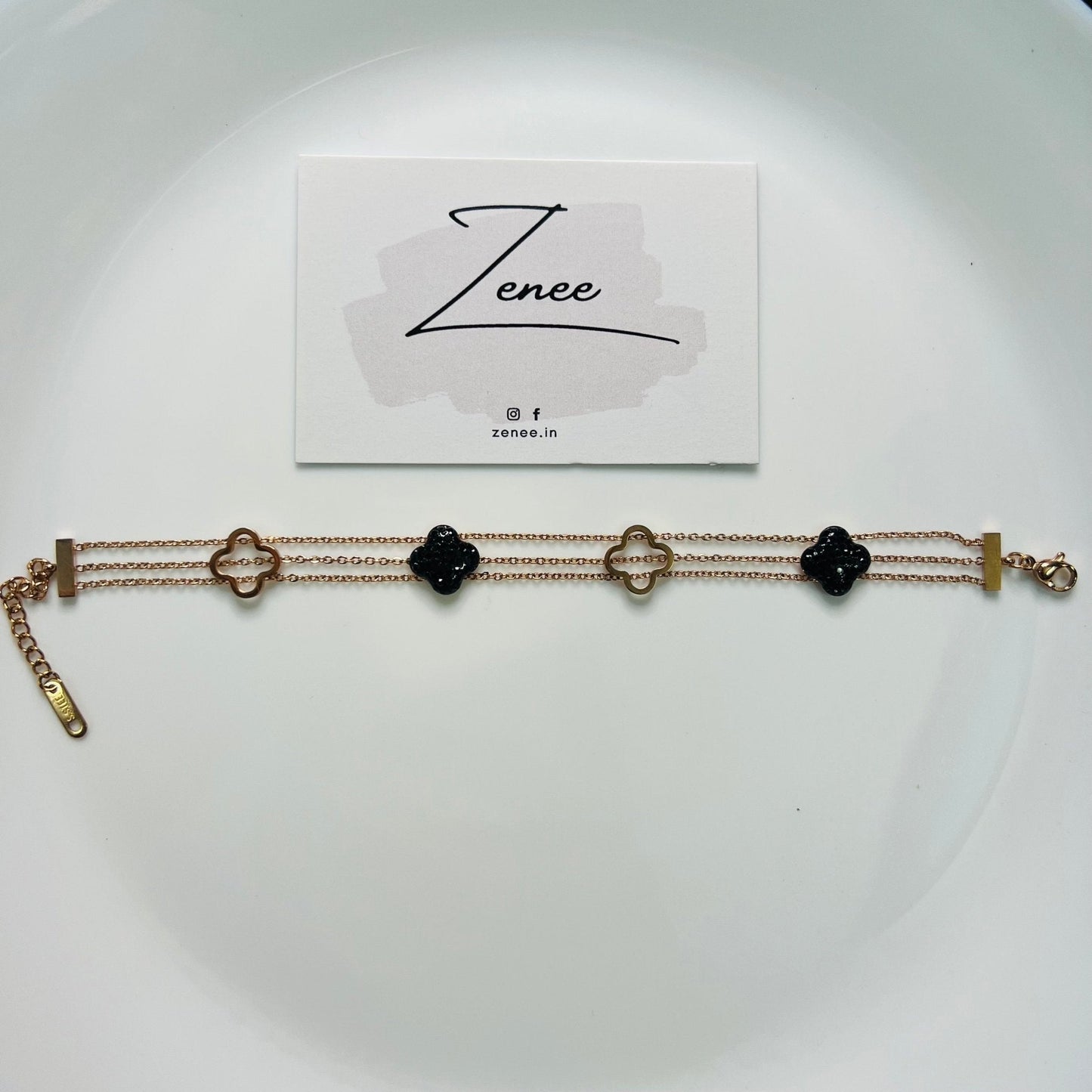 Black Clover Bracelet - Zenee.in-Bracelets