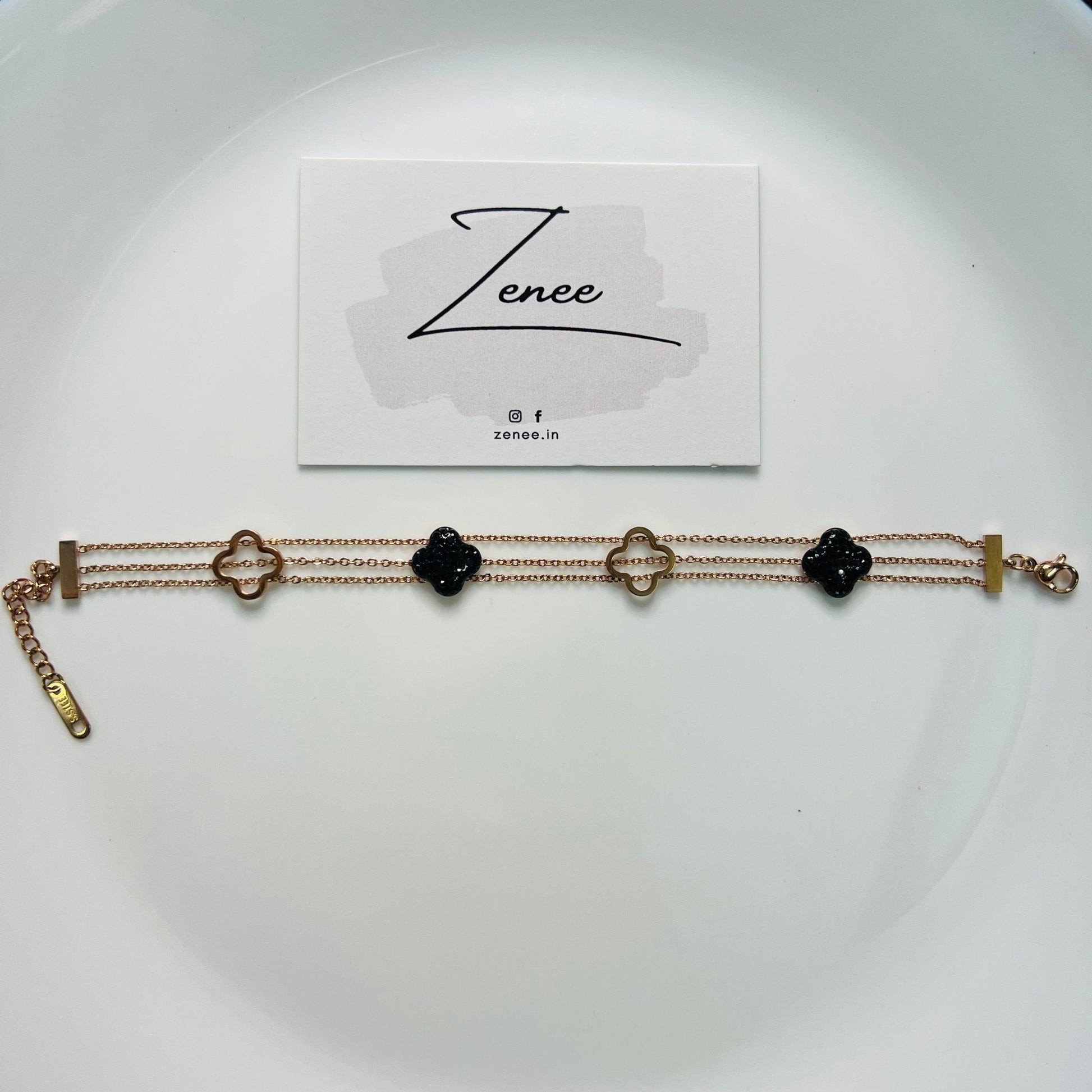 Black Clover Bracelet - Zenee.in-Bracelets