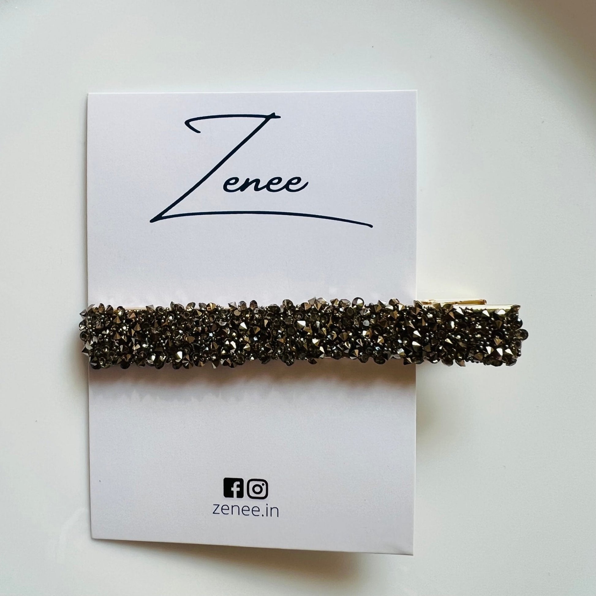 Black Druzy Hair Clip - Zenee.in-Hair Accessories