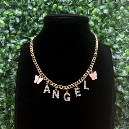 Butterfly Angel Letter Necklace - Zenee.in-Necklaces