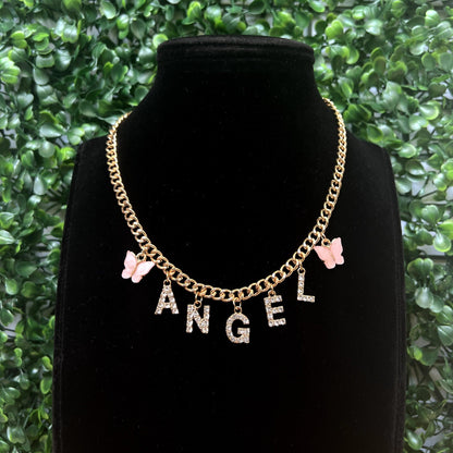 Butterfly Angel Letter Necklace - Zenee.in-Necklaces