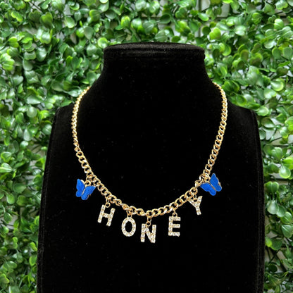 Butterfly Honey Letter Necklace - Zenee.in-Necklaces