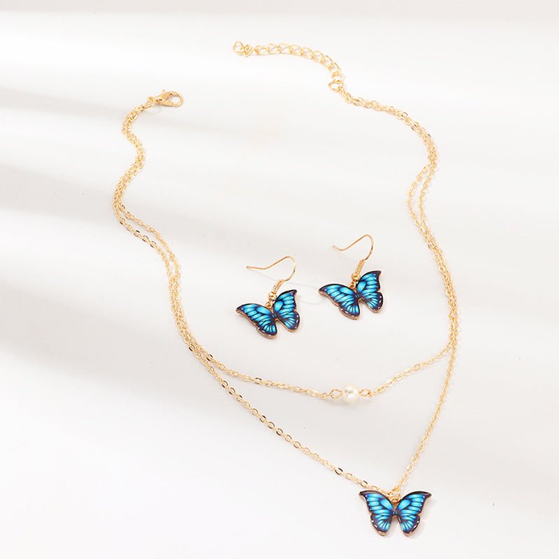 Butterfly Necklace and Earrings Set - Zenee.in-Jewelry Sets