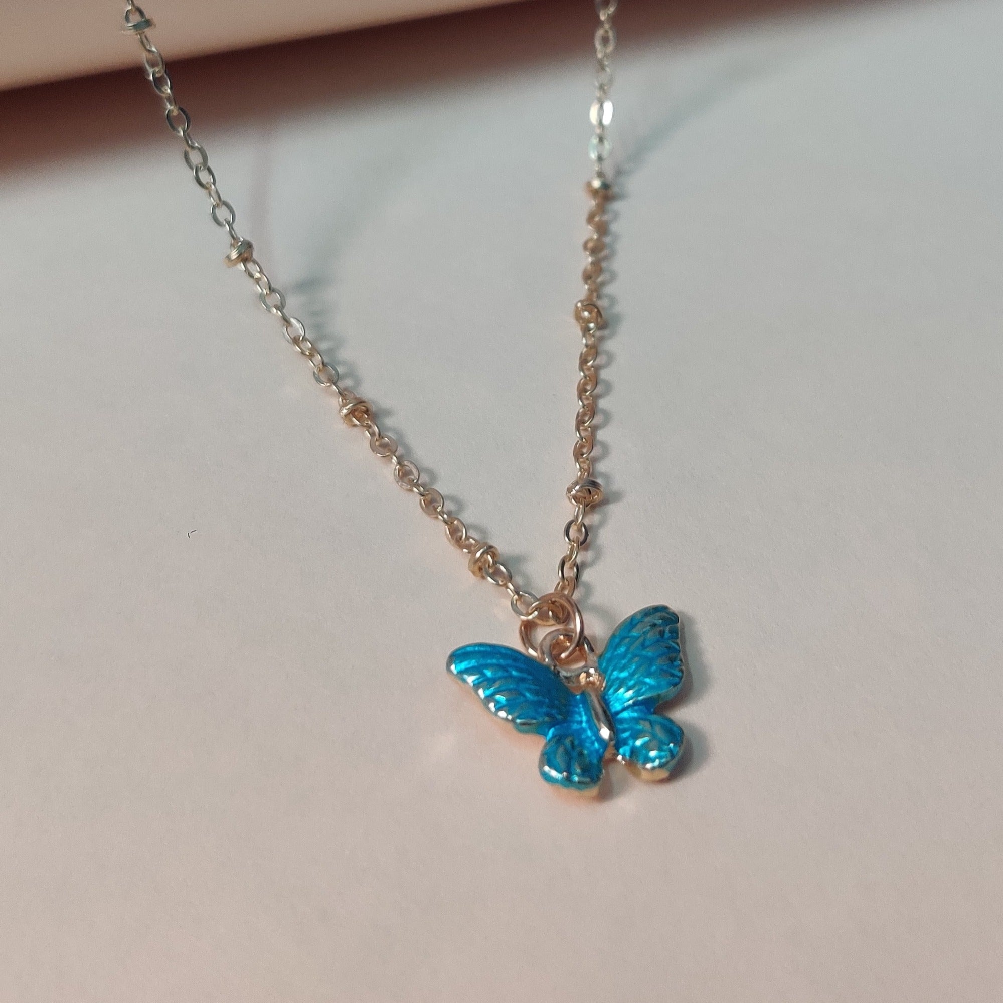 Bermuda Blue Butterfly Necklacey – Coco and Duckie