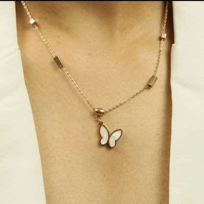 Butterfly Pendant With Cubic Necklace - Zenee.in-Necklaces