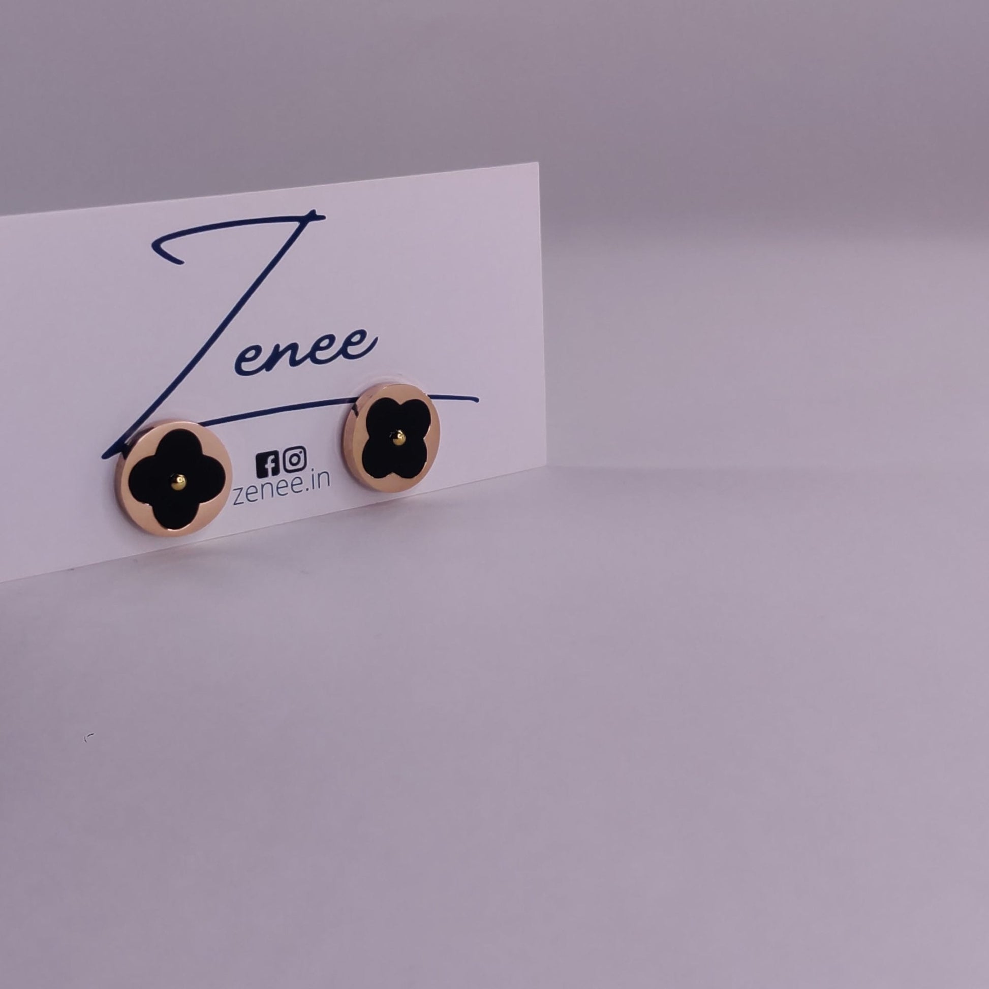 Clover Enamel Circle Earrings - Zenee.in-Earrings