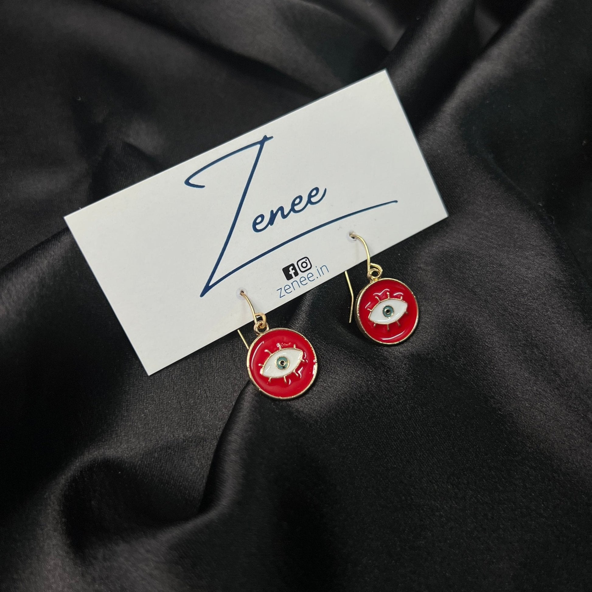 Coin Evil Eye Earrings - Zenee.in-Earrings