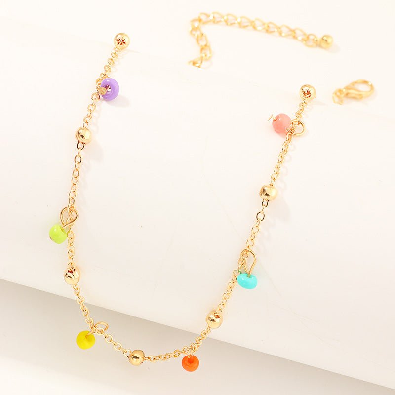 Colourful Bead Choker Necklace - Zenee.in-Necklaces