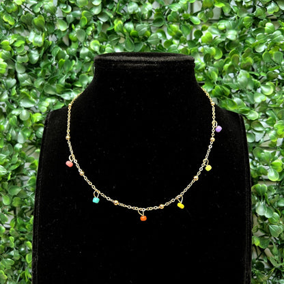 Colourful Bead Choker Necklace - Zenee.in-Necklaces