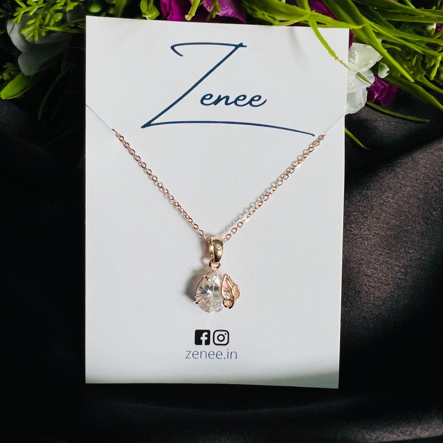 Crystal Drop Pendant Necklace - Zenee.in-Necklaces