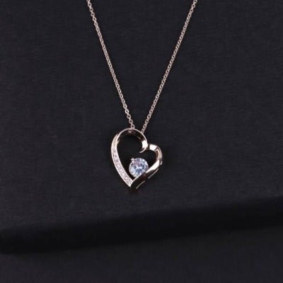 Crystal In Heart Pendant Necklace - Zenee-Necklaces