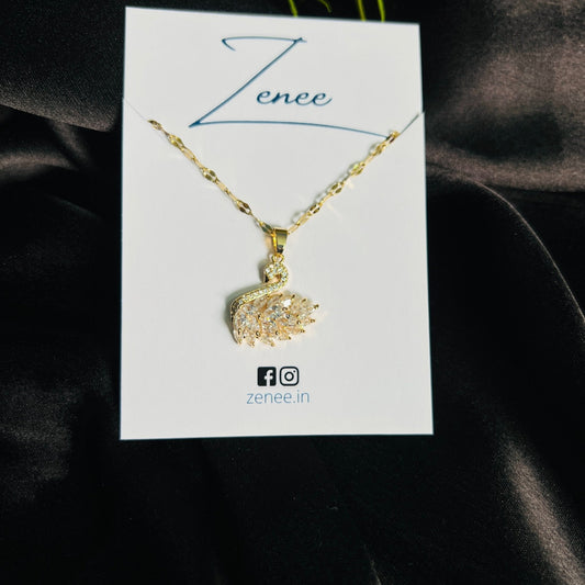 Crystal Swan Pendant Necklace - Zenee.in-Necklaces