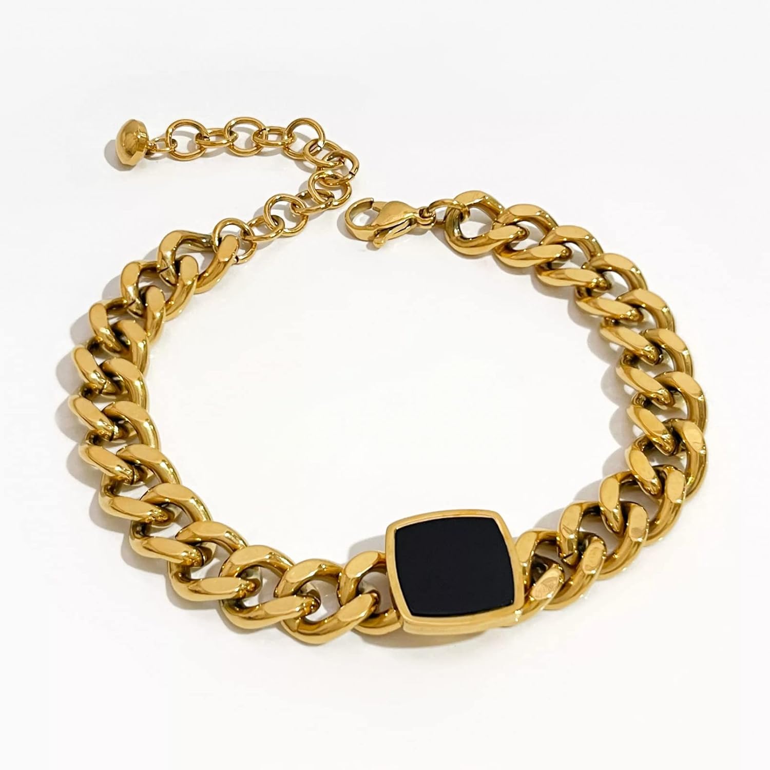 Cuban Black Enamel Bracelet - Zenee-Bracelets