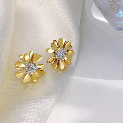 Daisy with Crystal Earrings - Zenee.in-Earrings