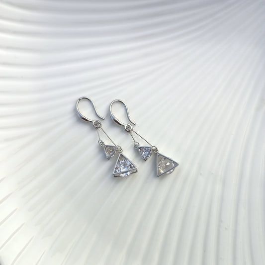 Dangling Dual Triangle Earrings - Zenee-Earrings