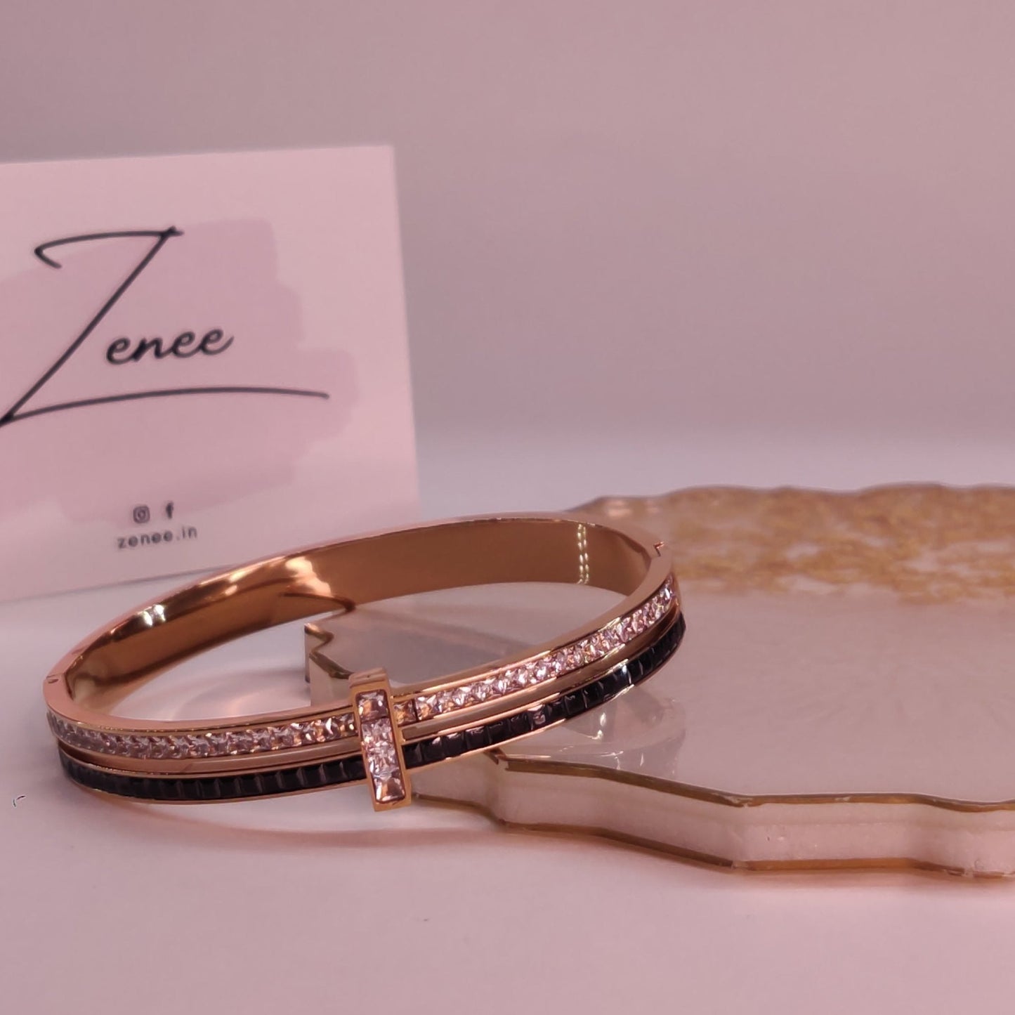 Dani Dual Tone Crystals Bracelet - Zenee.in-Bracelets