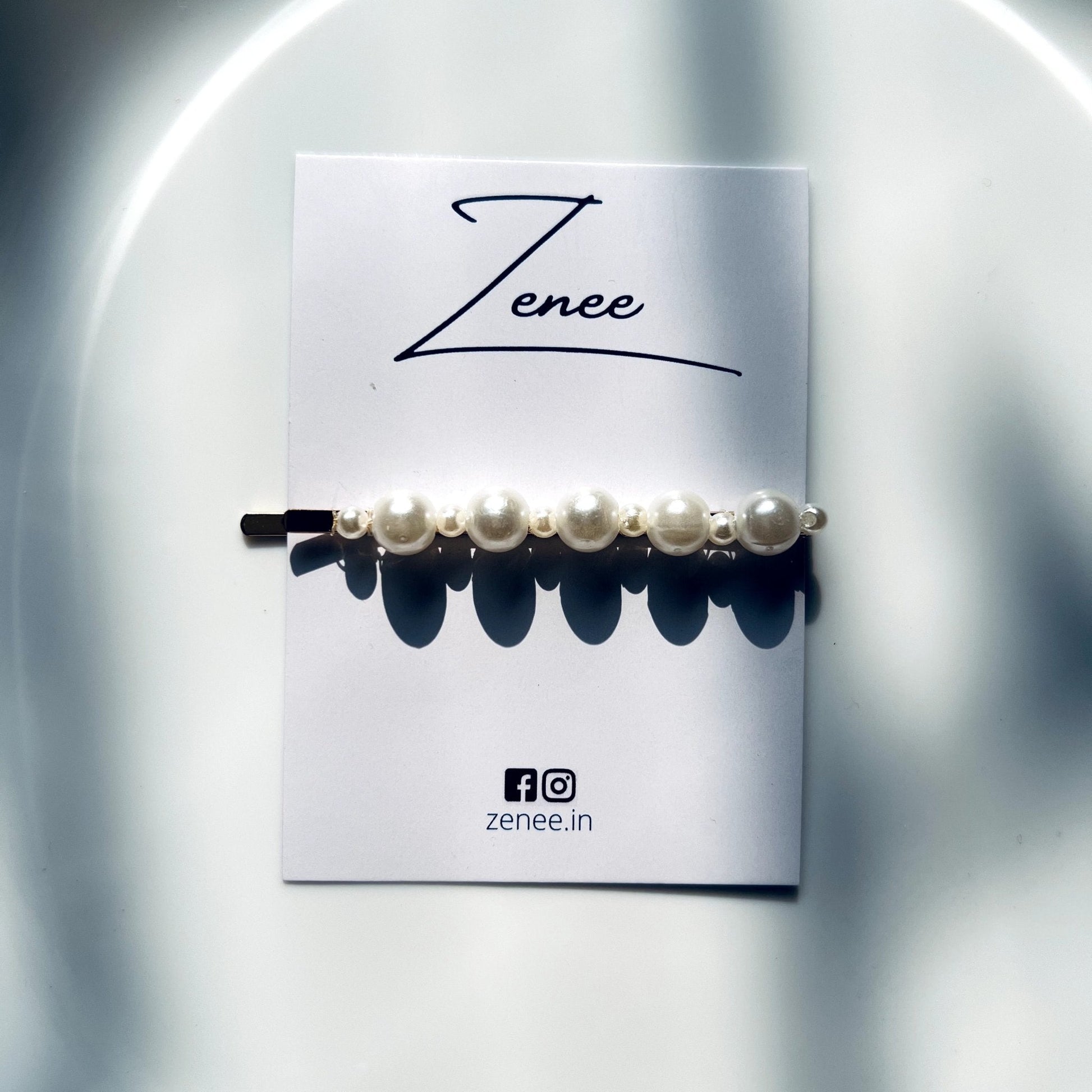 Dual Size Pearl Hair Clip - Zenee.in-Hair Accessories