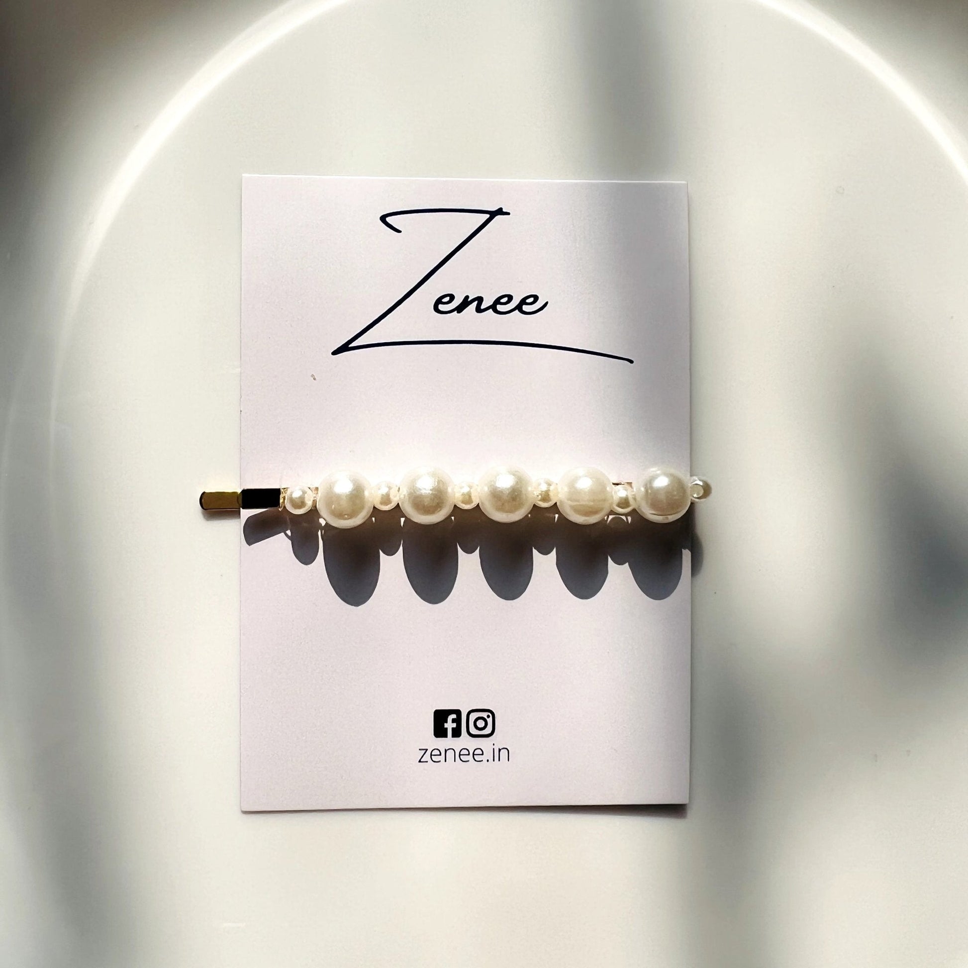 Dual Size Pearl Hair Clip - Zenee.in-Hair Accessories