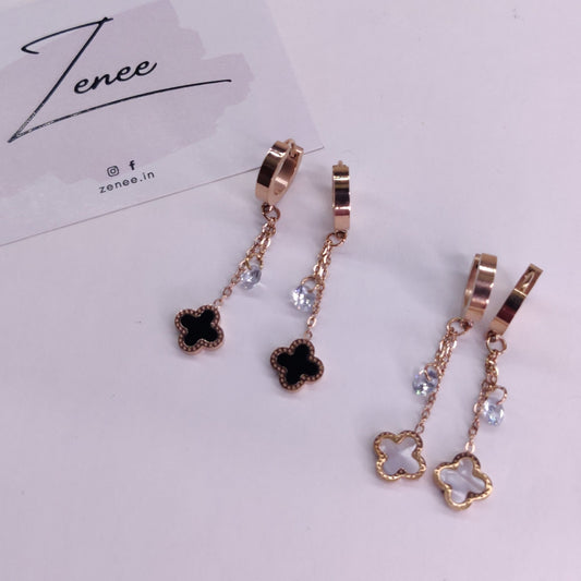 Esme Dangling Clover Earrings - Zenee.in-Earrings