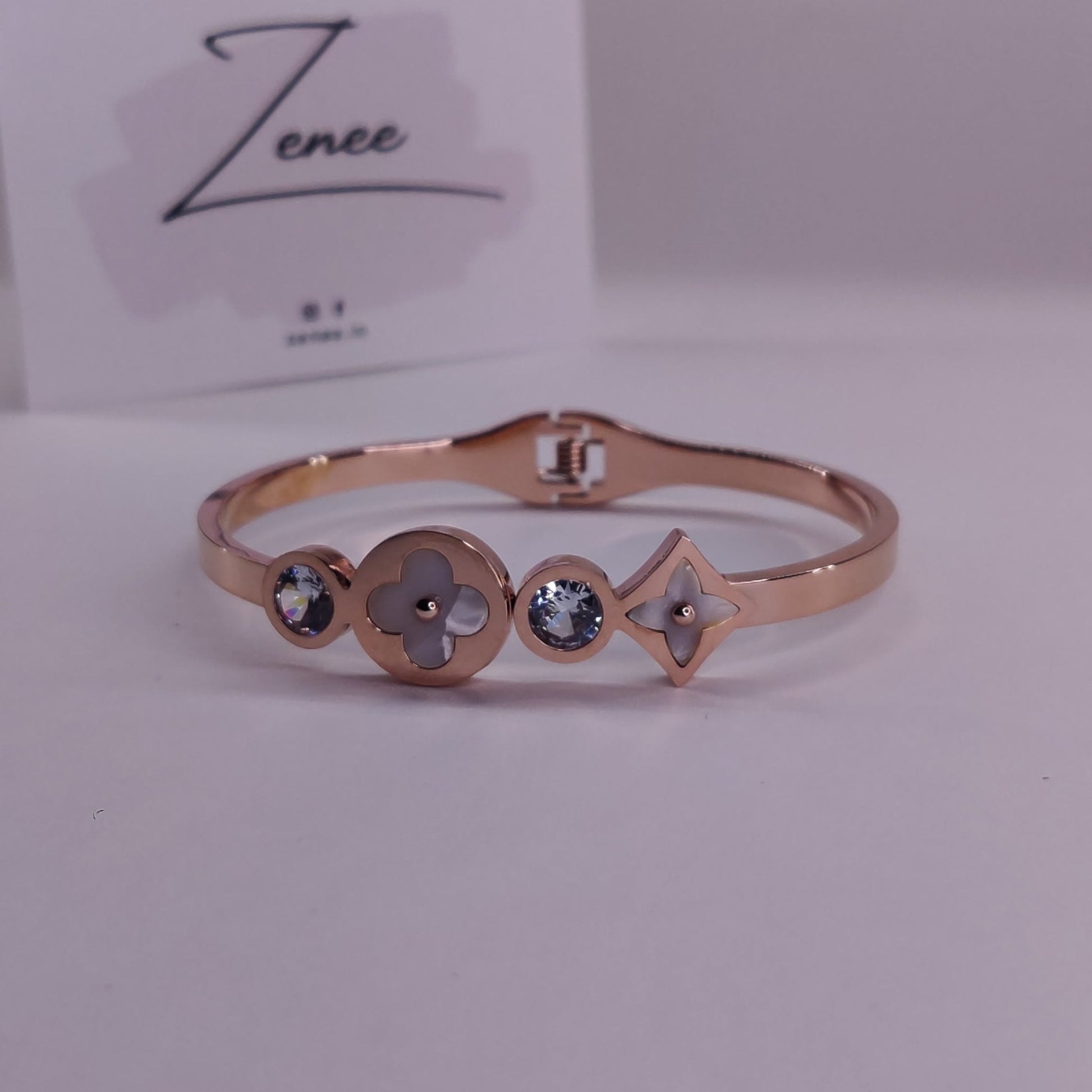 Evie Enamel Clover Bracelet - Zenee.in-Bracelets