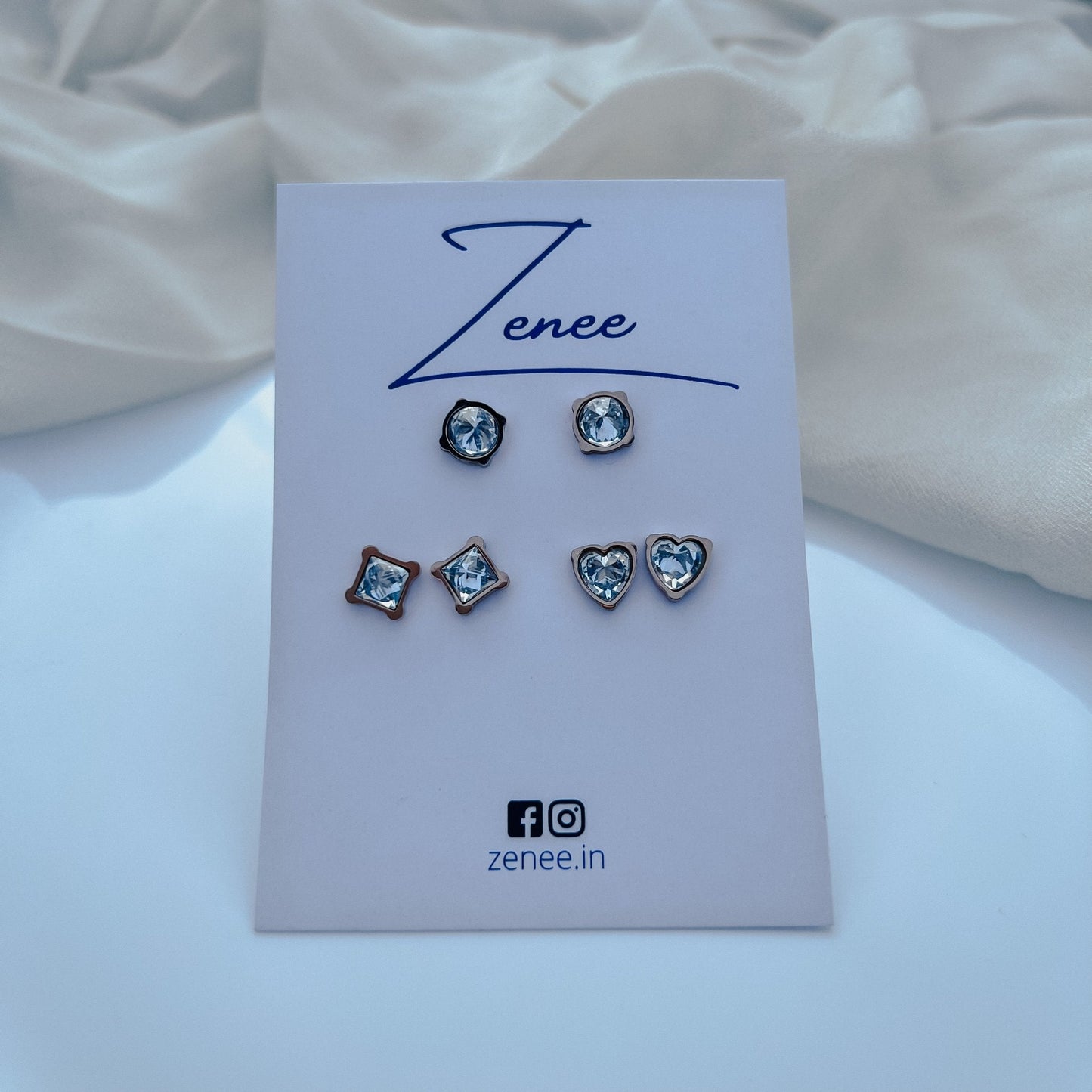 Fai Crystal Studs - Zenee.in-Earrings