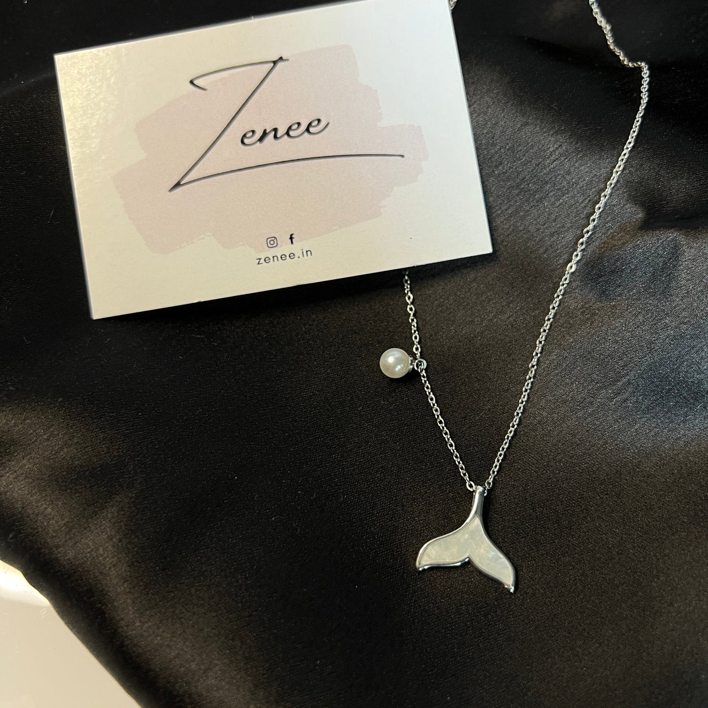 Fishtail With Pearl Pendant Necklace - Zenee.in-Necklaces