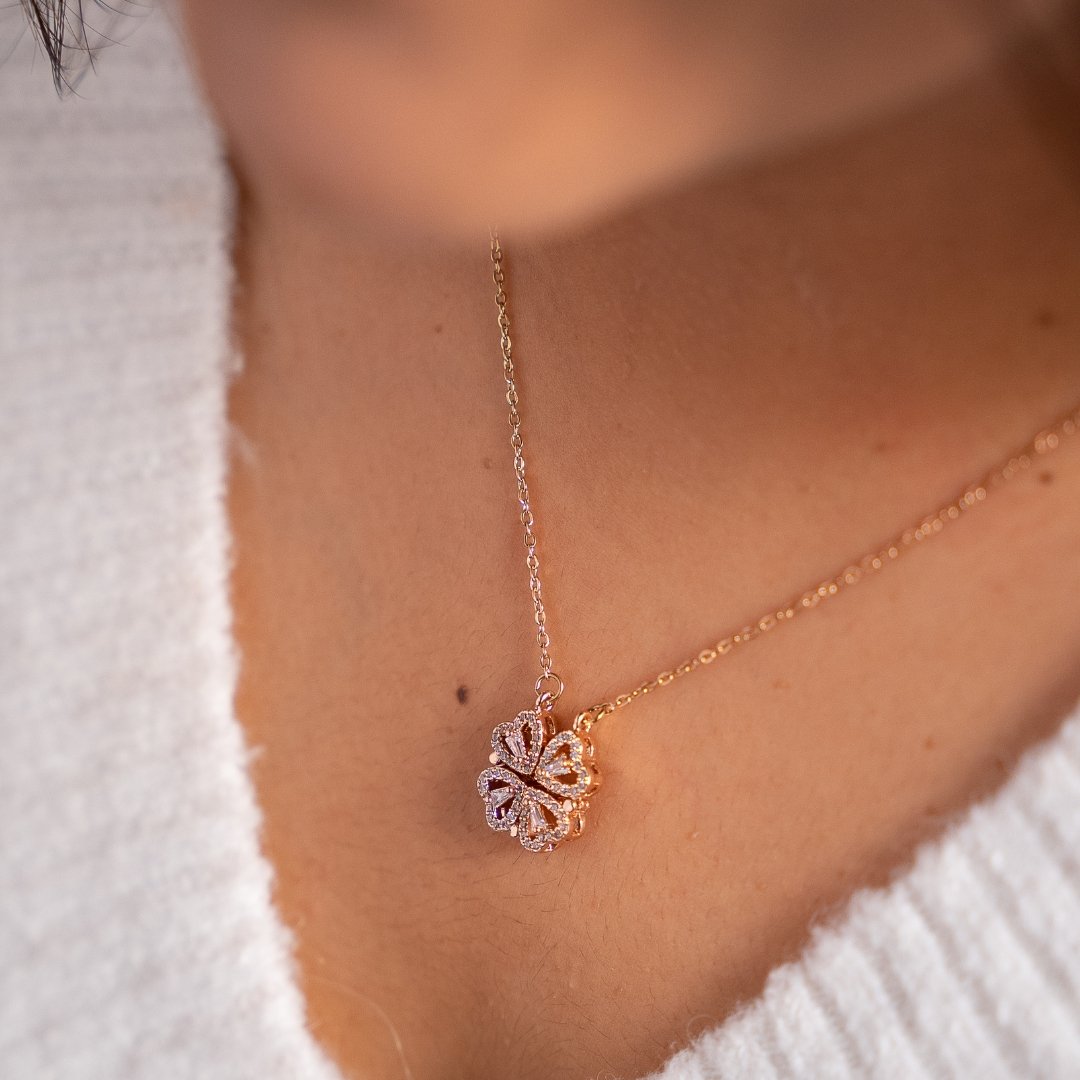 Four Leaf Clover Magnetic Necklace - Zenee.in-Necklaces