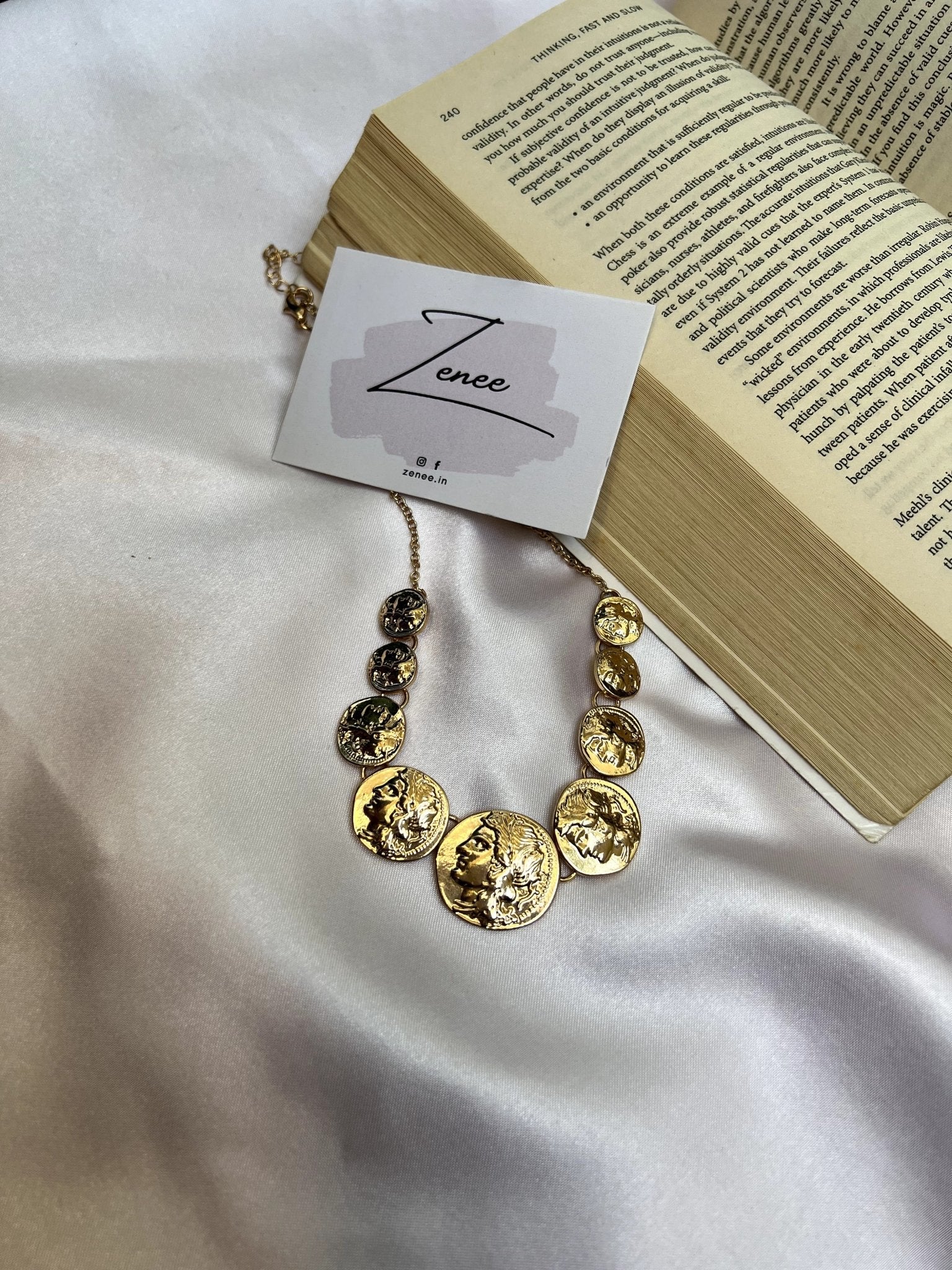 Gold Plated Coin Choker Necklace - Zenee.in-Necklaces