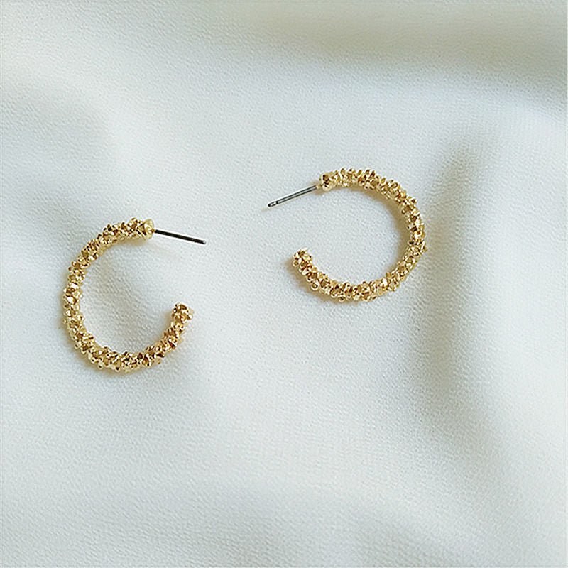 Golden Hoop Earrings - Zenee.in-Earrings