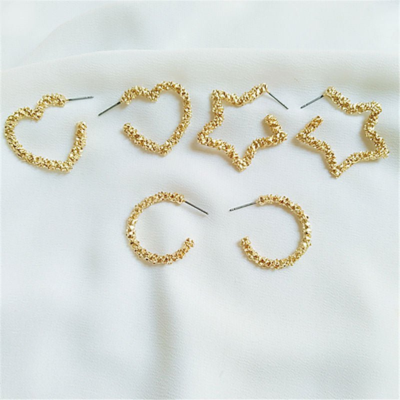 Golden Hoop Earrings - Zenee.in-Earrings