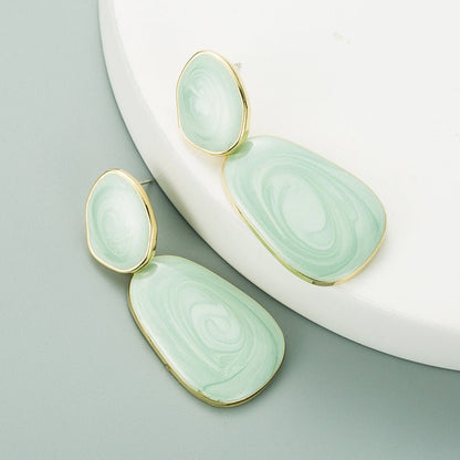 Green Acrylic Acetate Drop Earrings - Zenee.in-Earrings