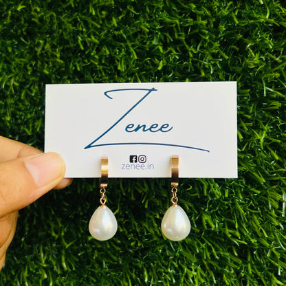 Halo with Pearl Drop Earrings - Zenee.in-Earrings